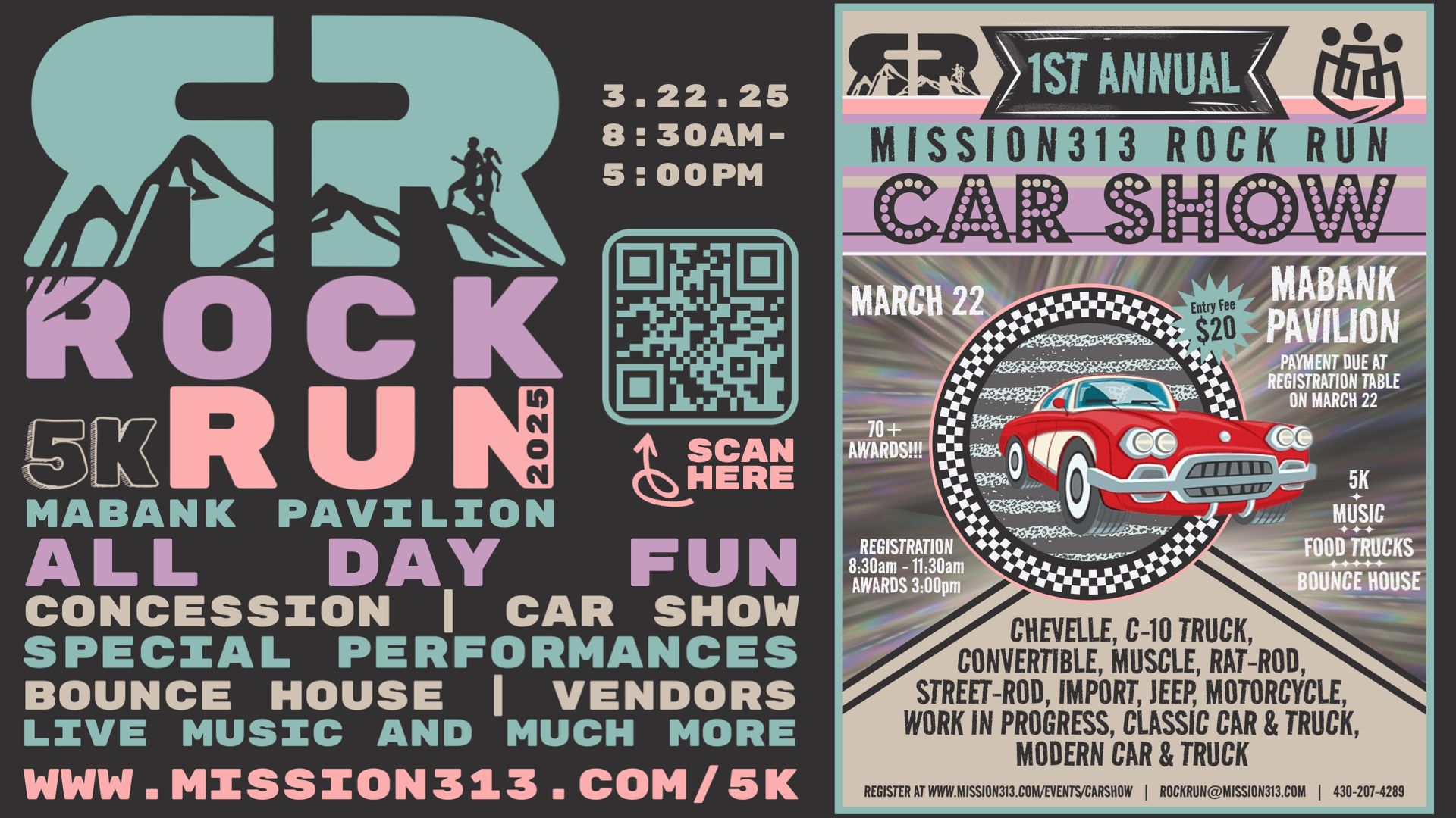 5K Rock Run & Car Show Flyer